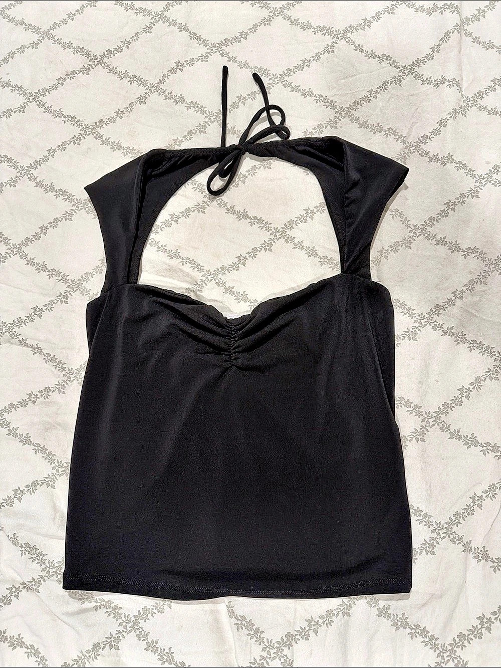Garage Ruched Pixie Halter Top Black Size Small
